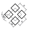 Перфорации квадратная с диагонально смещенными рядами отверстий